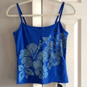 NWT Hollister Callie Cami Cobalt Blue Hibiscus Tank